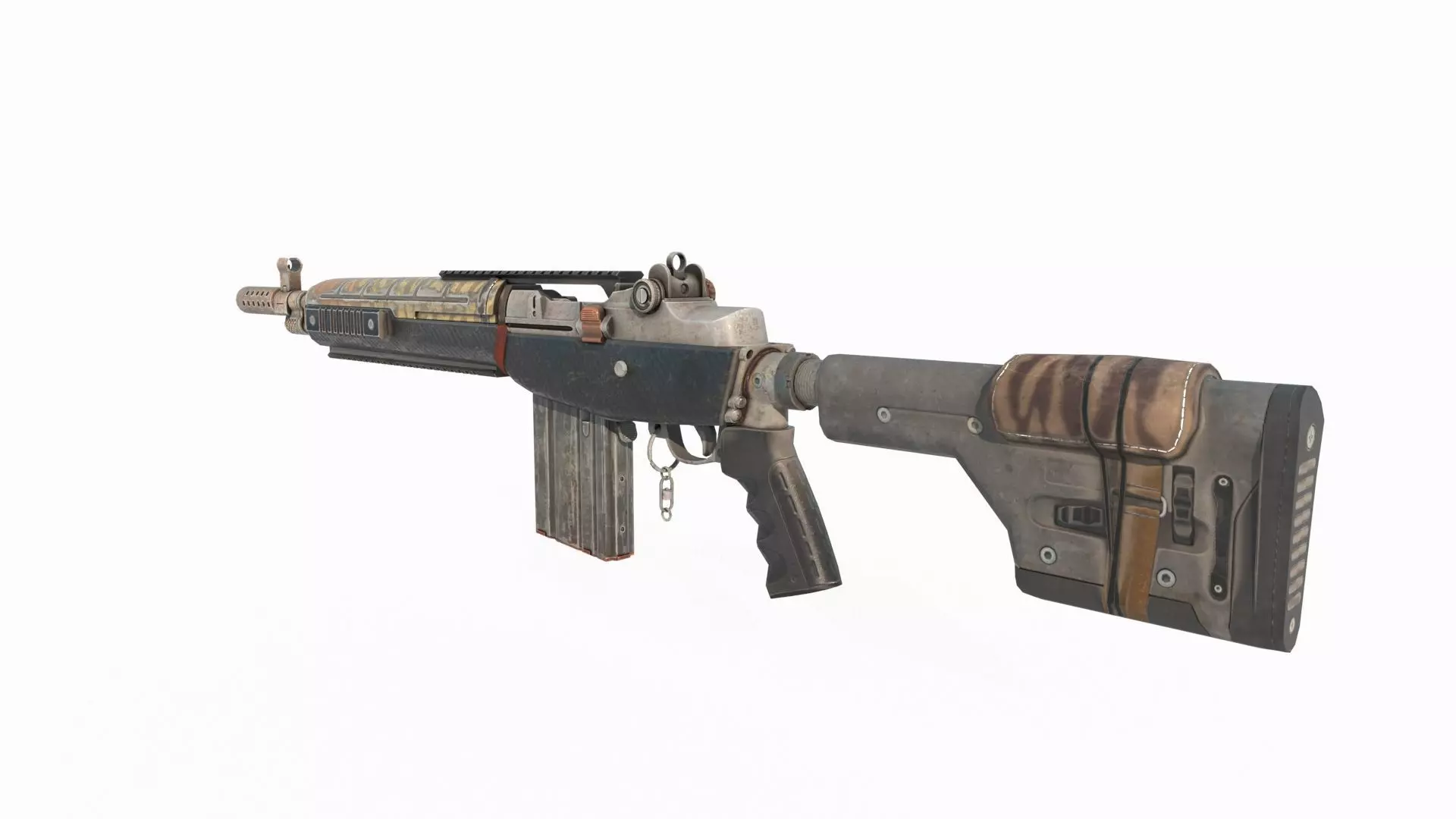 Sci Fi wasteland style long range rifle 3D model_2