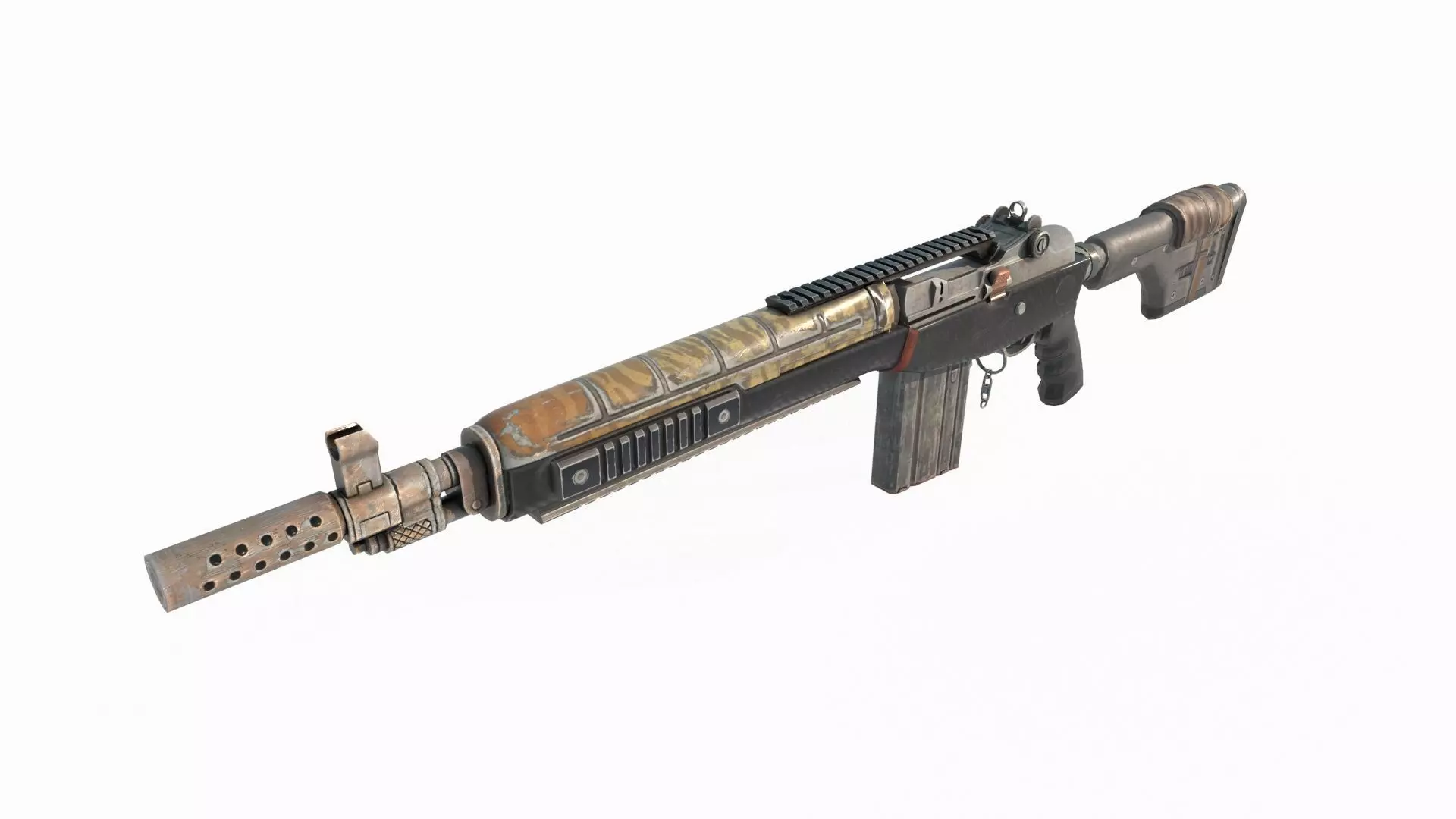Sci Fi wasteland style long range rifle 3D model_4