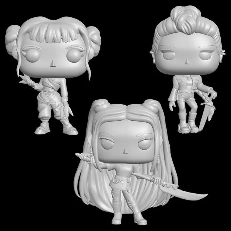 Huntrx - funko pop style - zoey mira rumi - kpop demon hunters 3D