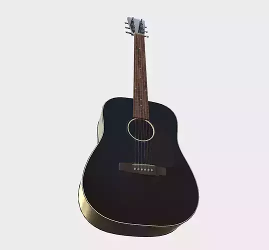 Acoustic Guitar  Low-poly 3D model