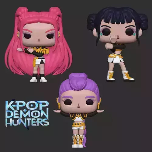 Huntrx GOLDEN - funko pop style - kpop demon hunters