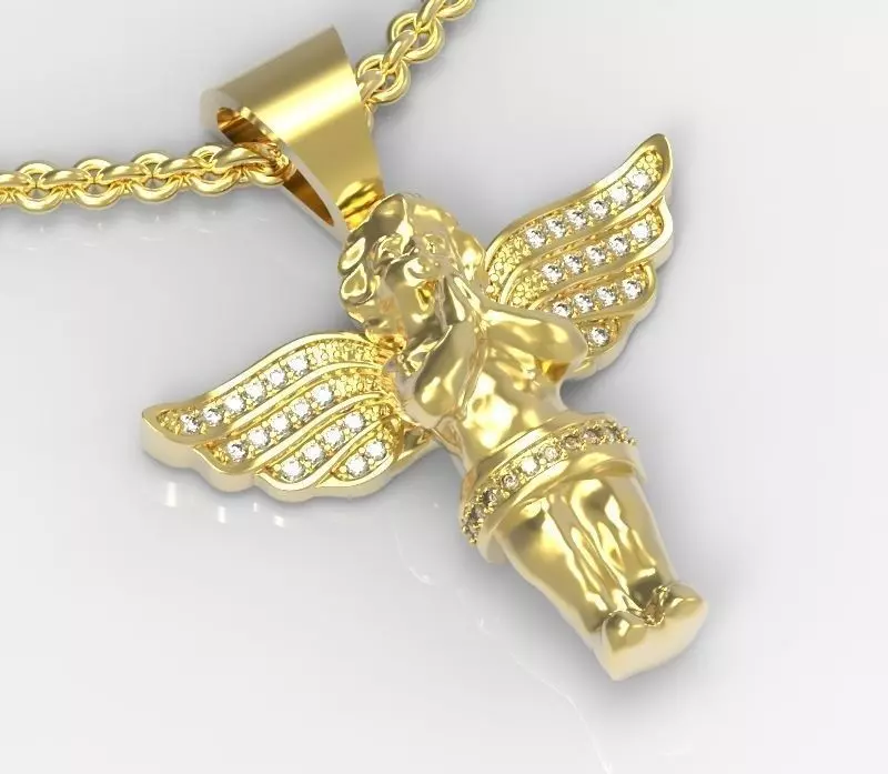 Angel Pendant 3D print model_0