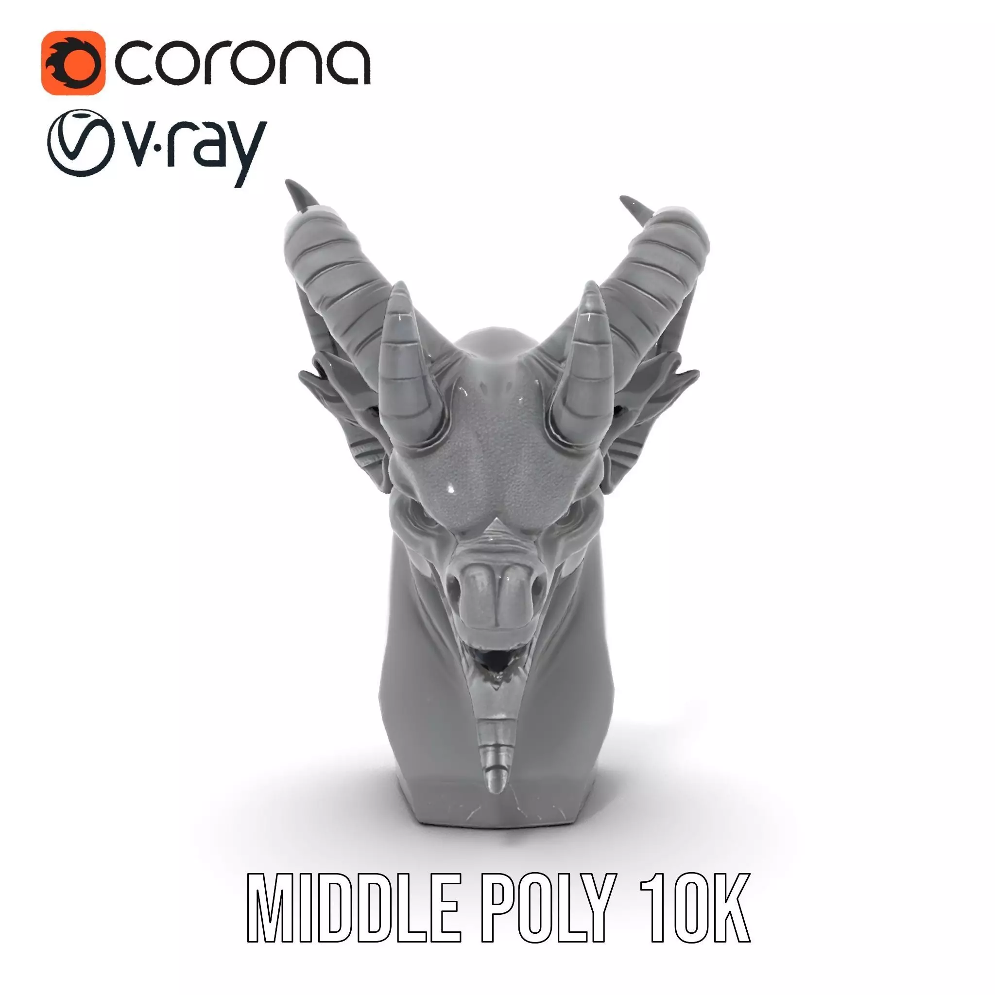 Dark Demon Bust model pack Low-poly 3D model_19