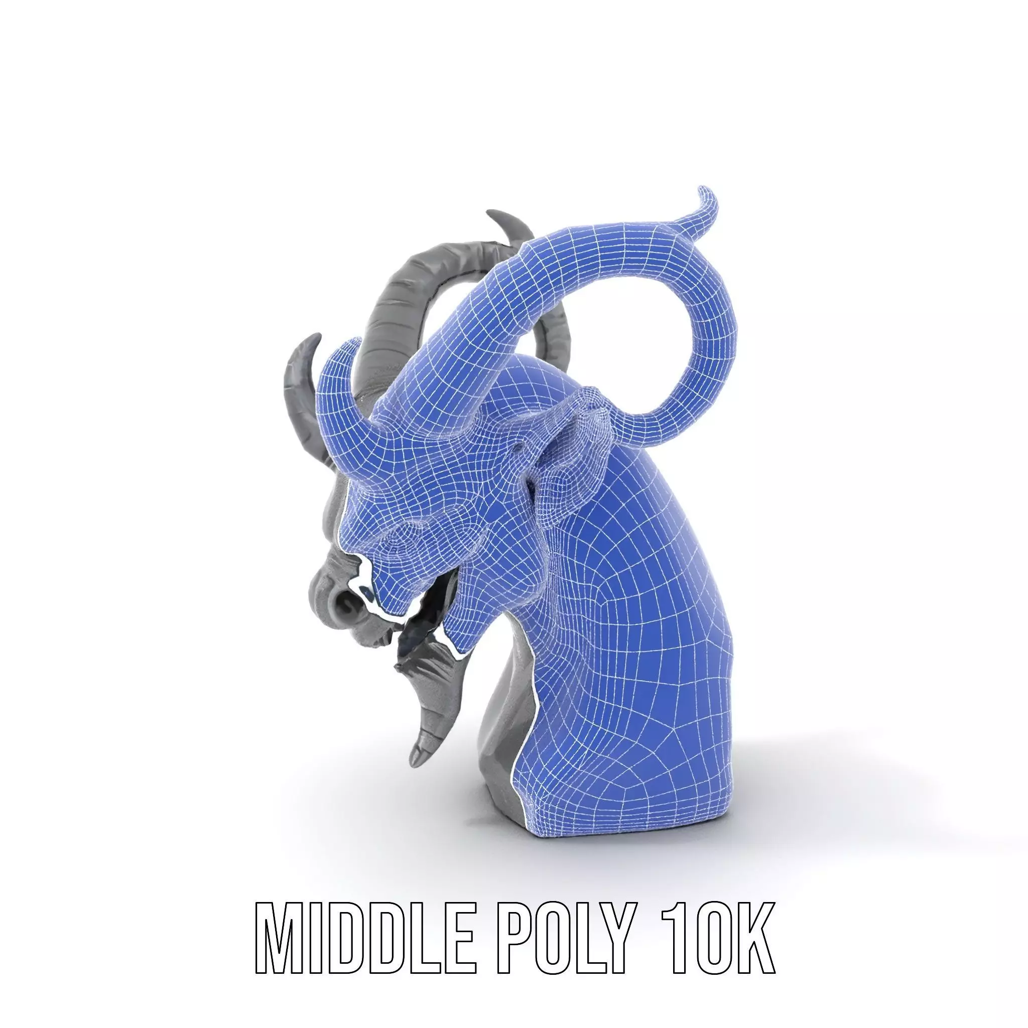 Dark Demon Bust model pack Low-poly 3D model_11