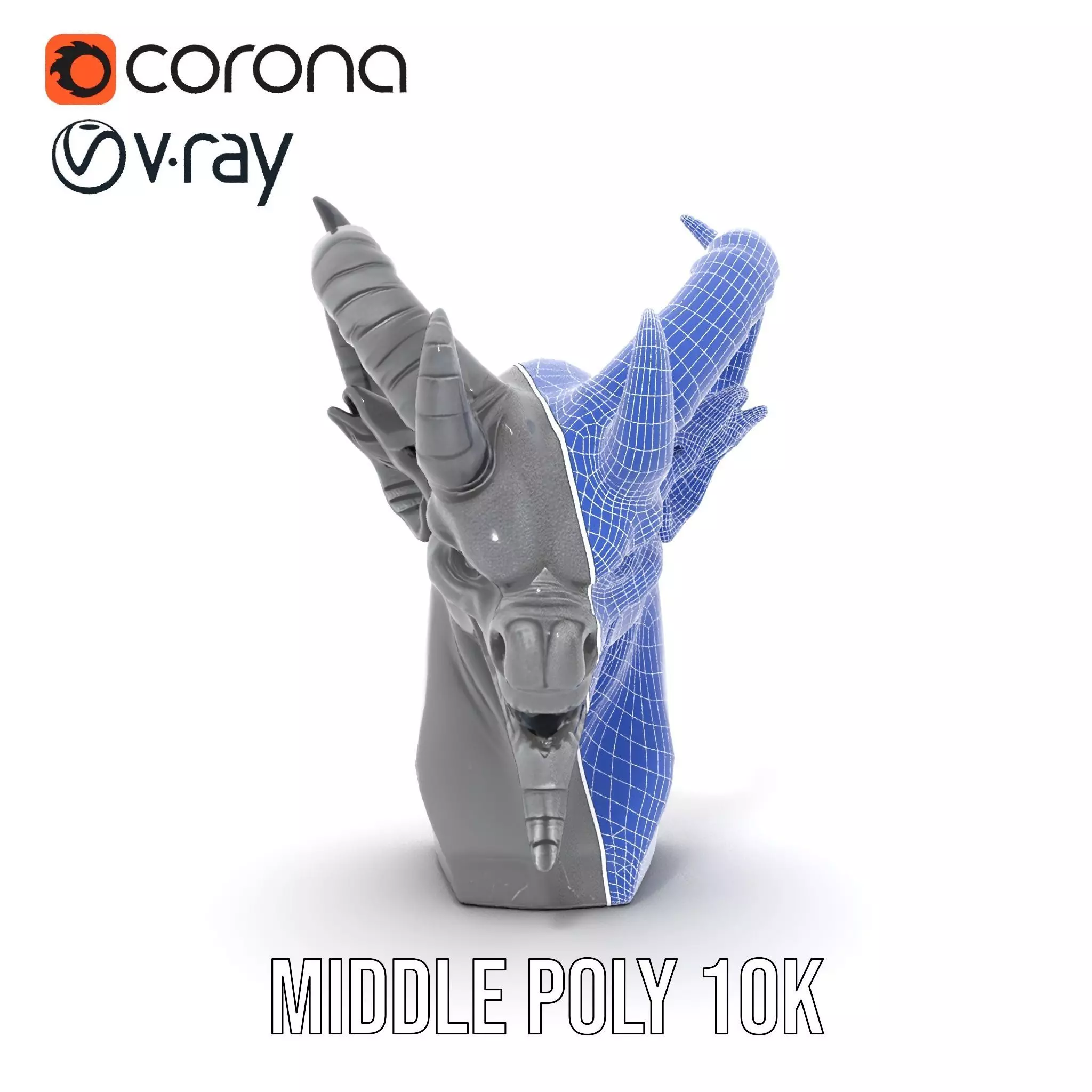 Dark Demon Bust model pack Low-poly 3D model_30