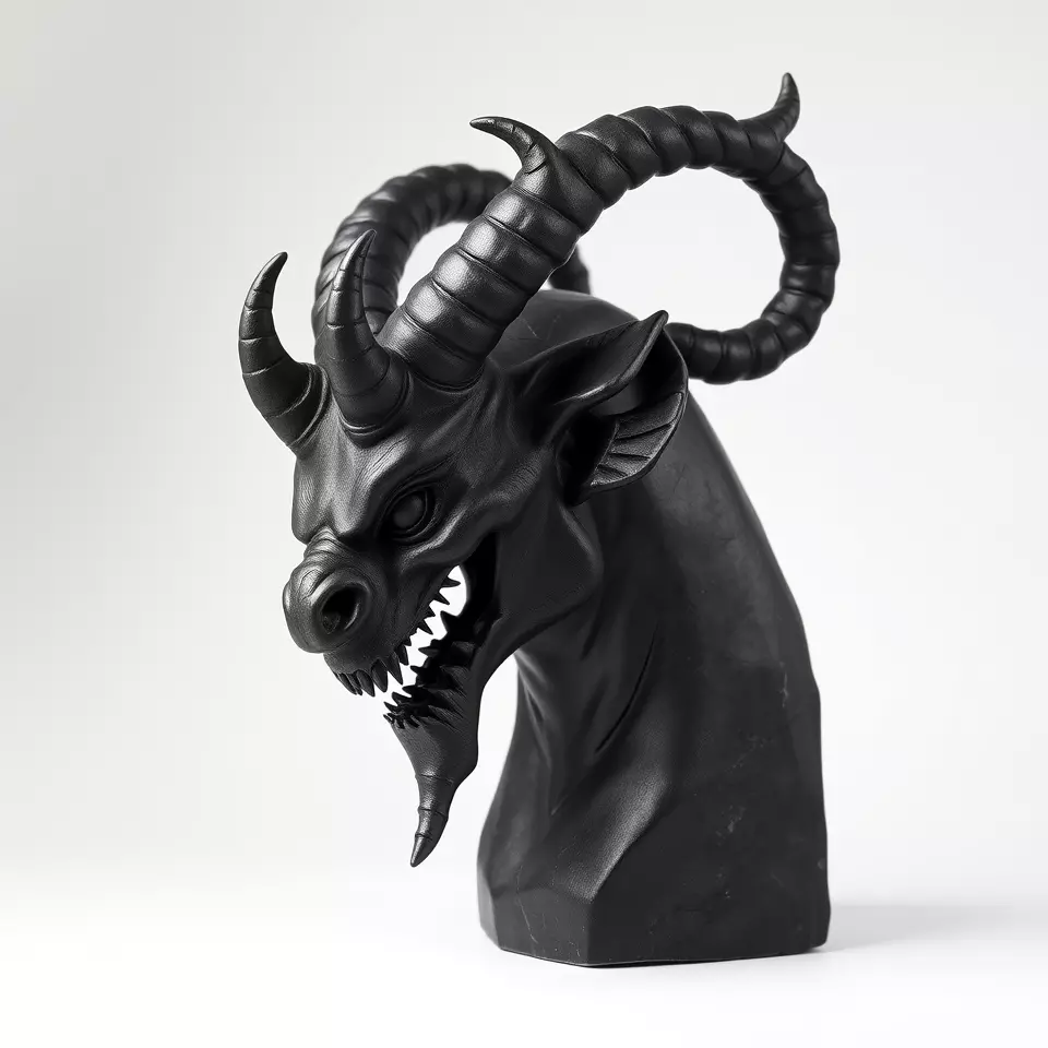 Dark Demon Bust model pack Low-poly 3D model_2