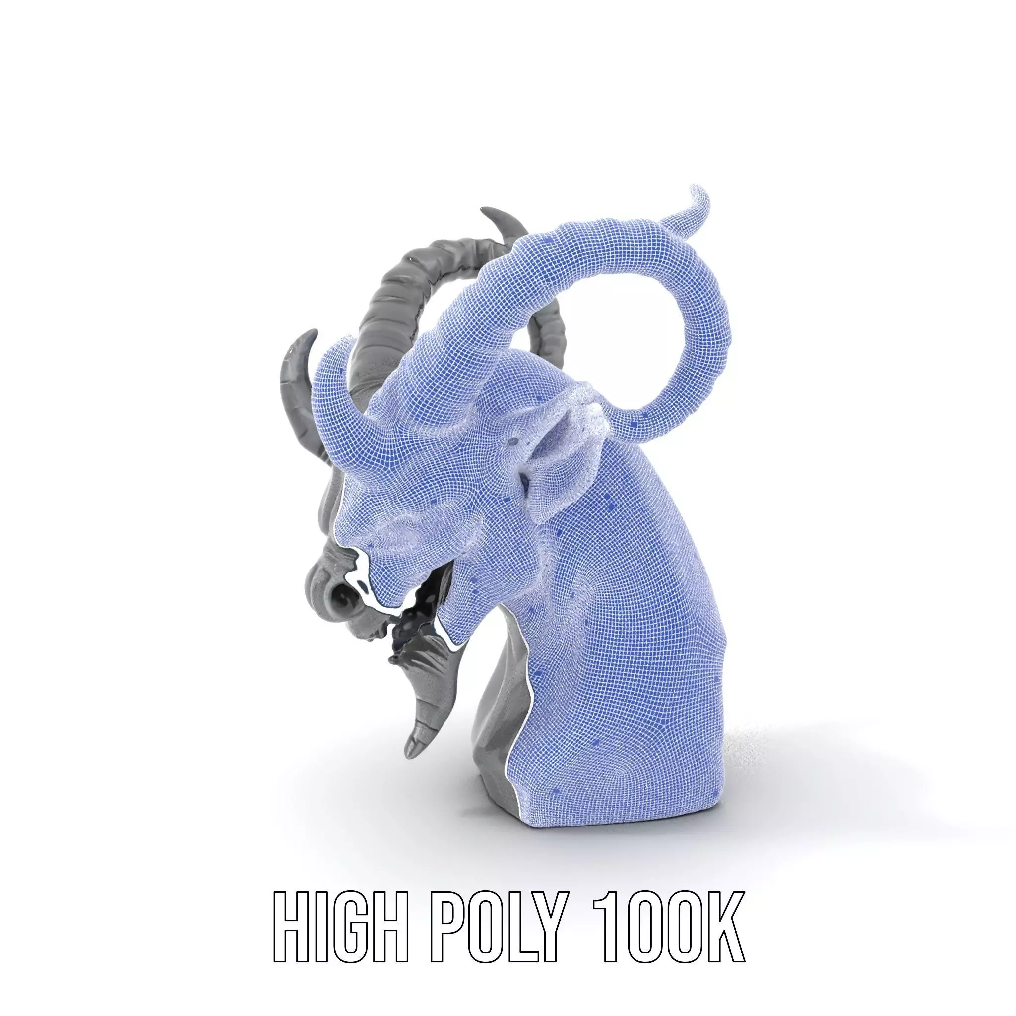 Dark Demon Bust model pack Low-poly 3D model_4