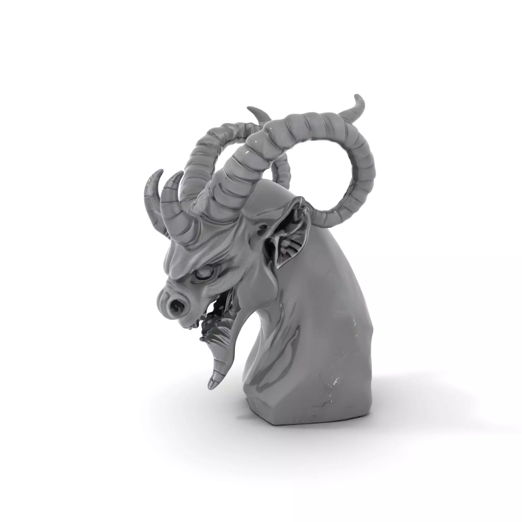 Dark Demon Bust model pack Low-poly 3D model_0