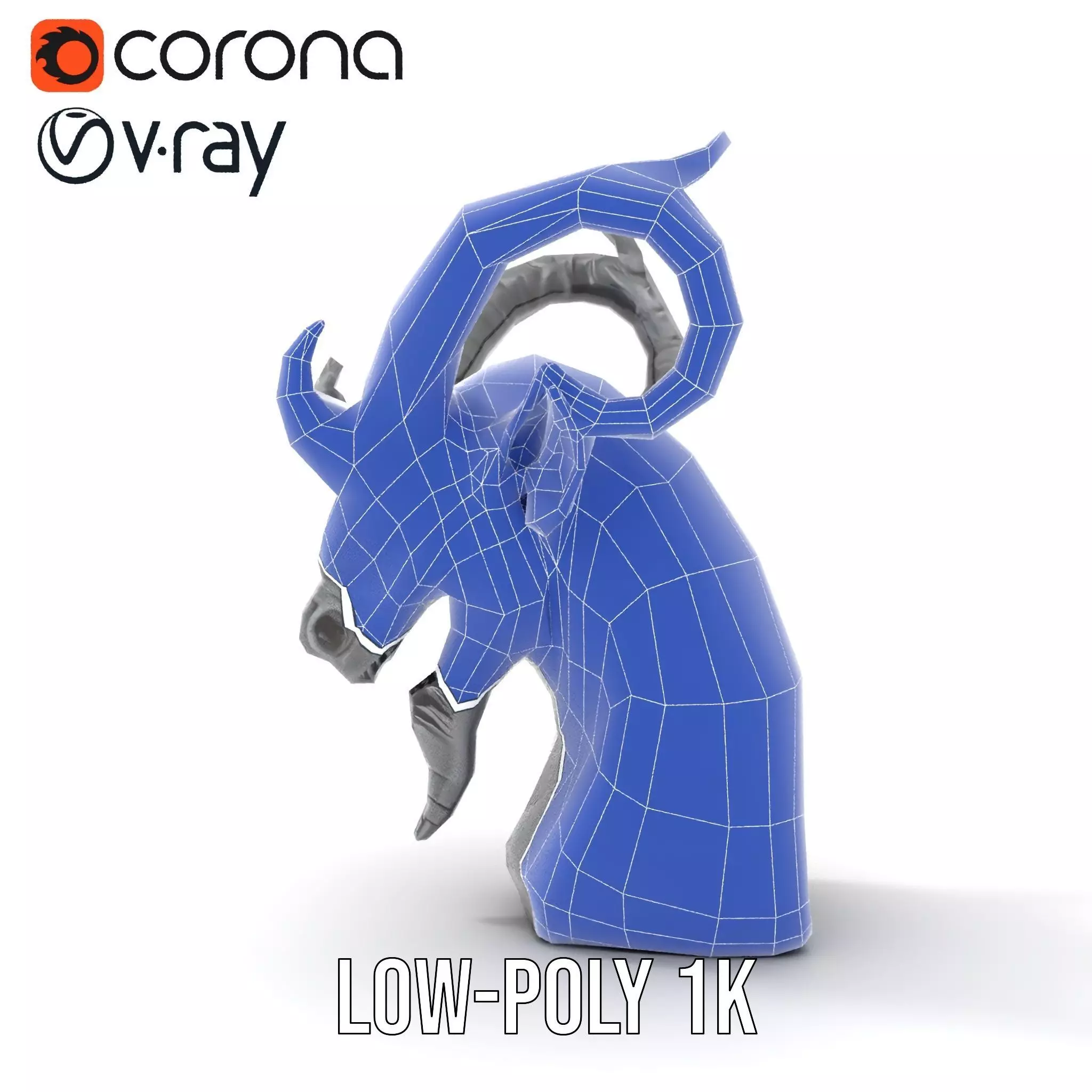 Dark Demon Bust model pack Low-poly 3D model_28