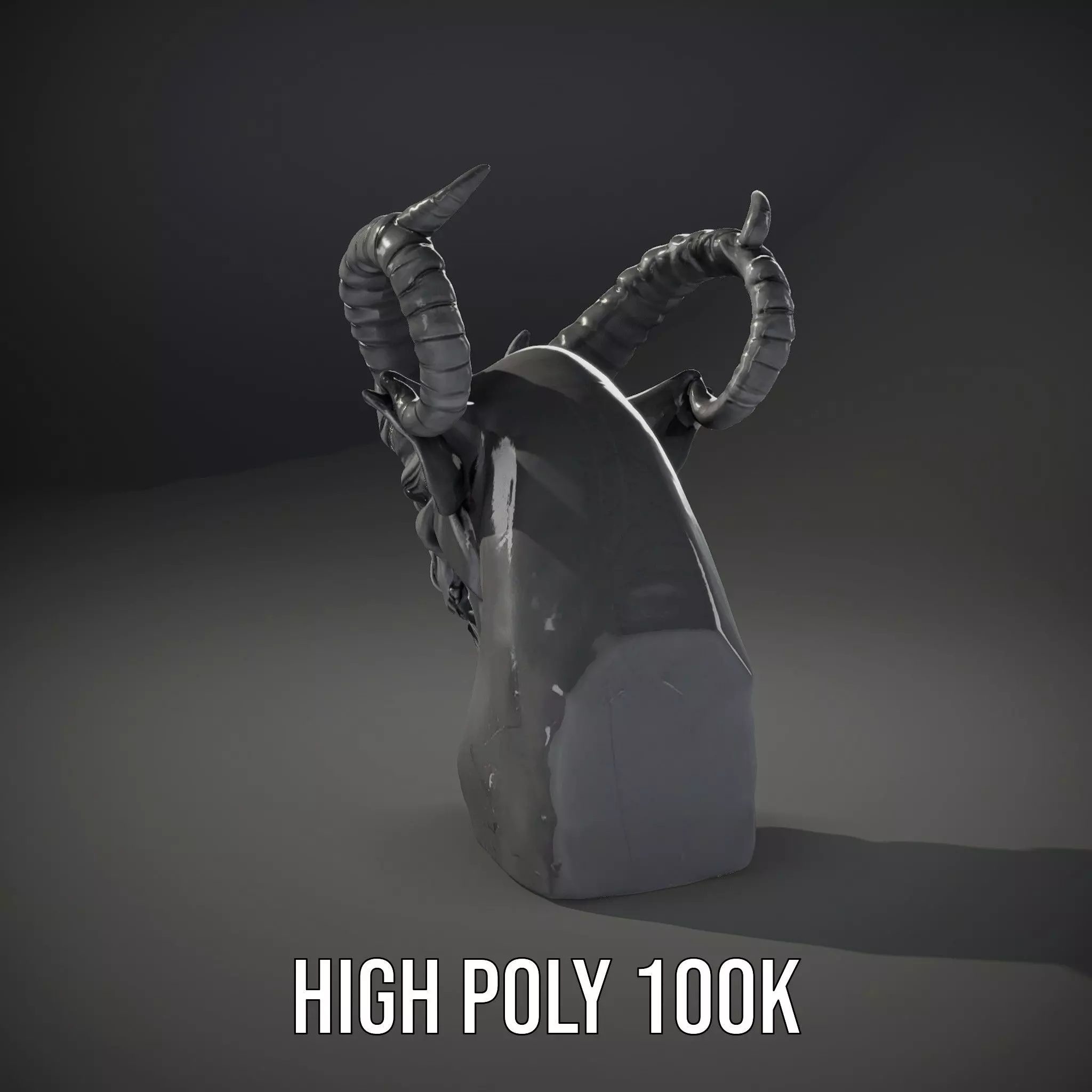 Dark Demon Bust model pack Low-poly 3D model_8