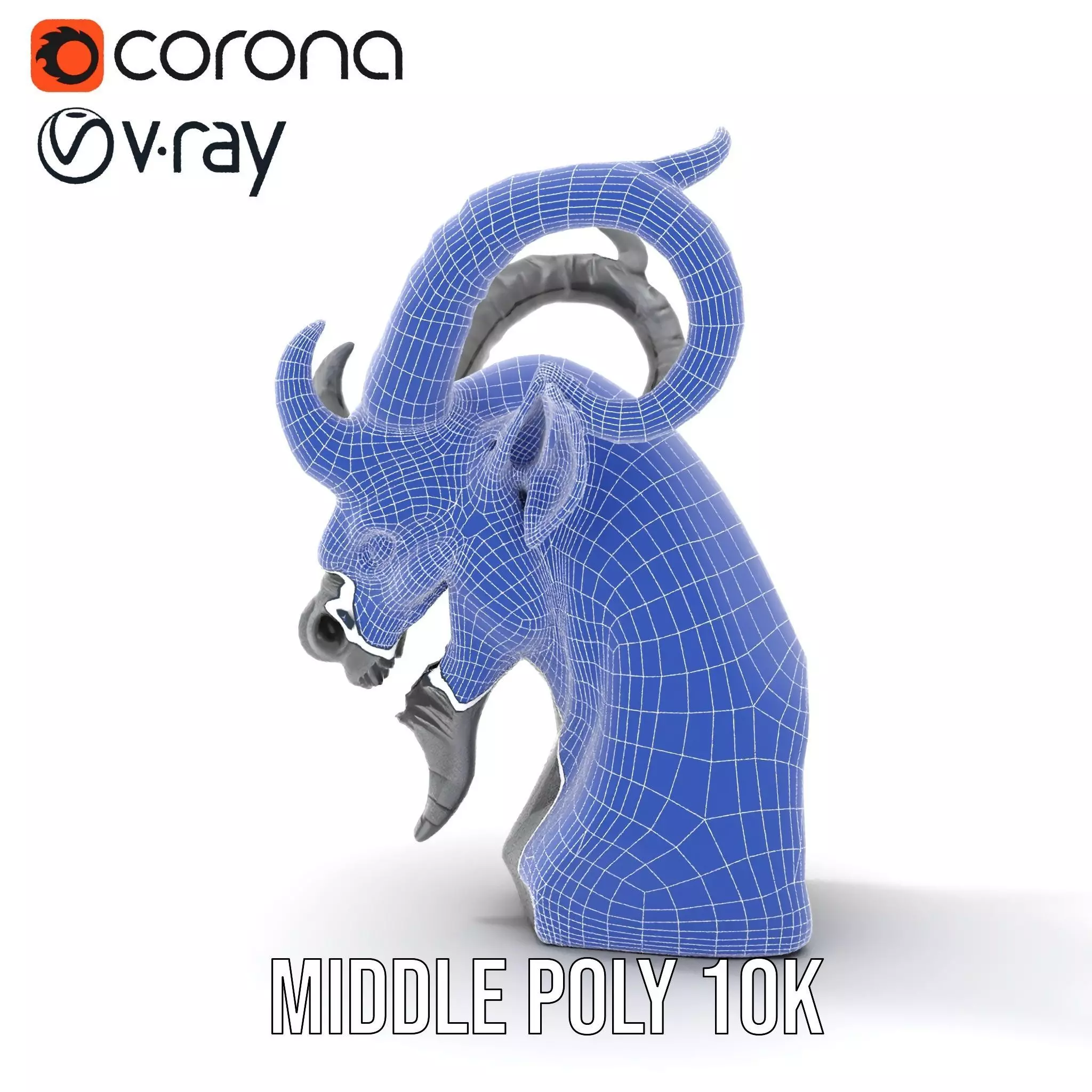 Dark Demon Bust model pack Low-poly 3D model_27