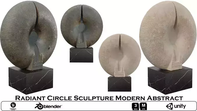 Radiant Circle Sculpture Modern Abstract