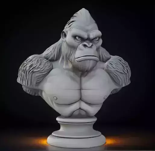 King Kong Head Bust 3D Model - STL Printable Giant Ape Sculpture