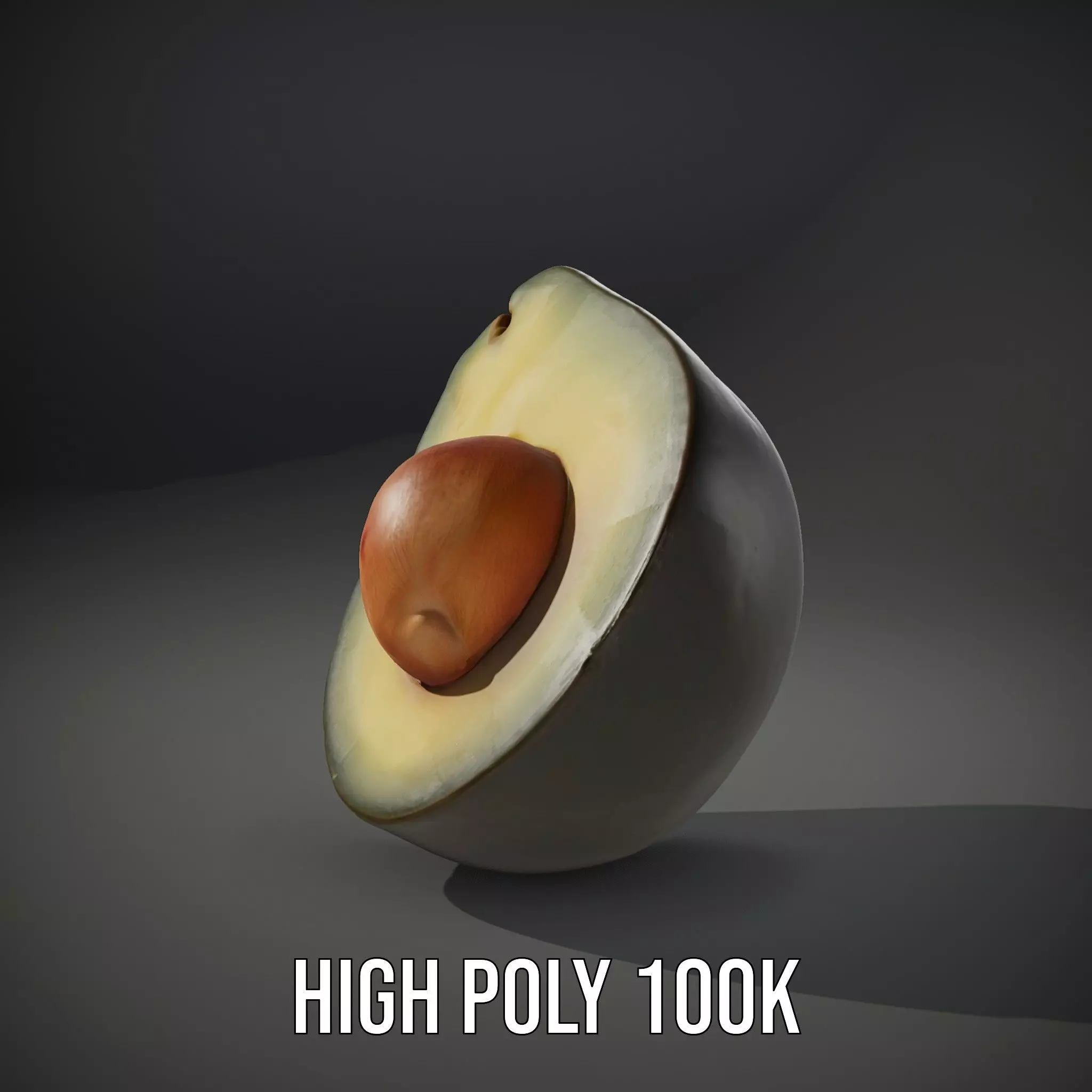 Realistic Avocado model pack Low-poly 3D model_8