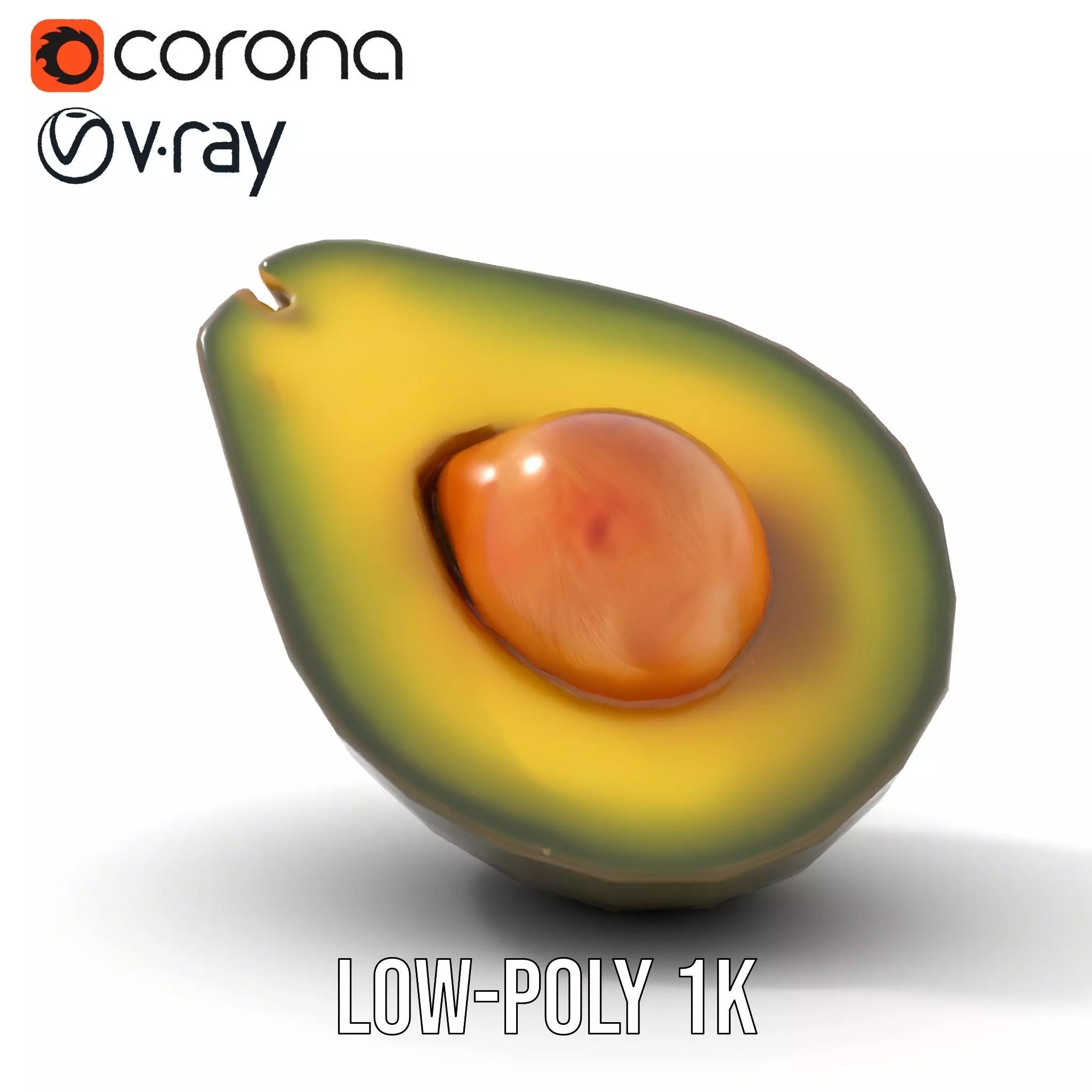 Realistic Avocado model pack Low-poly 3D model_14