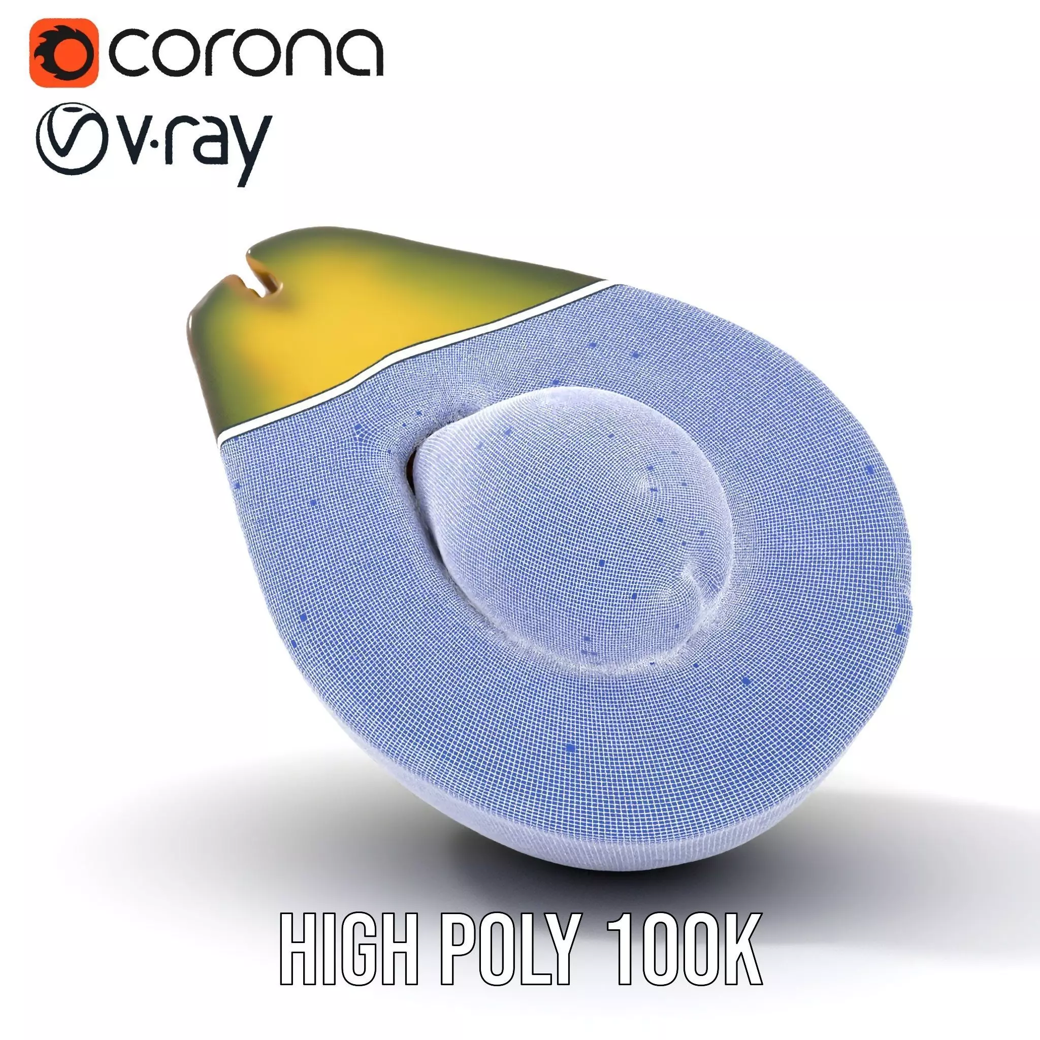 Realistic Avocado model pack Low-poly 3D model_29