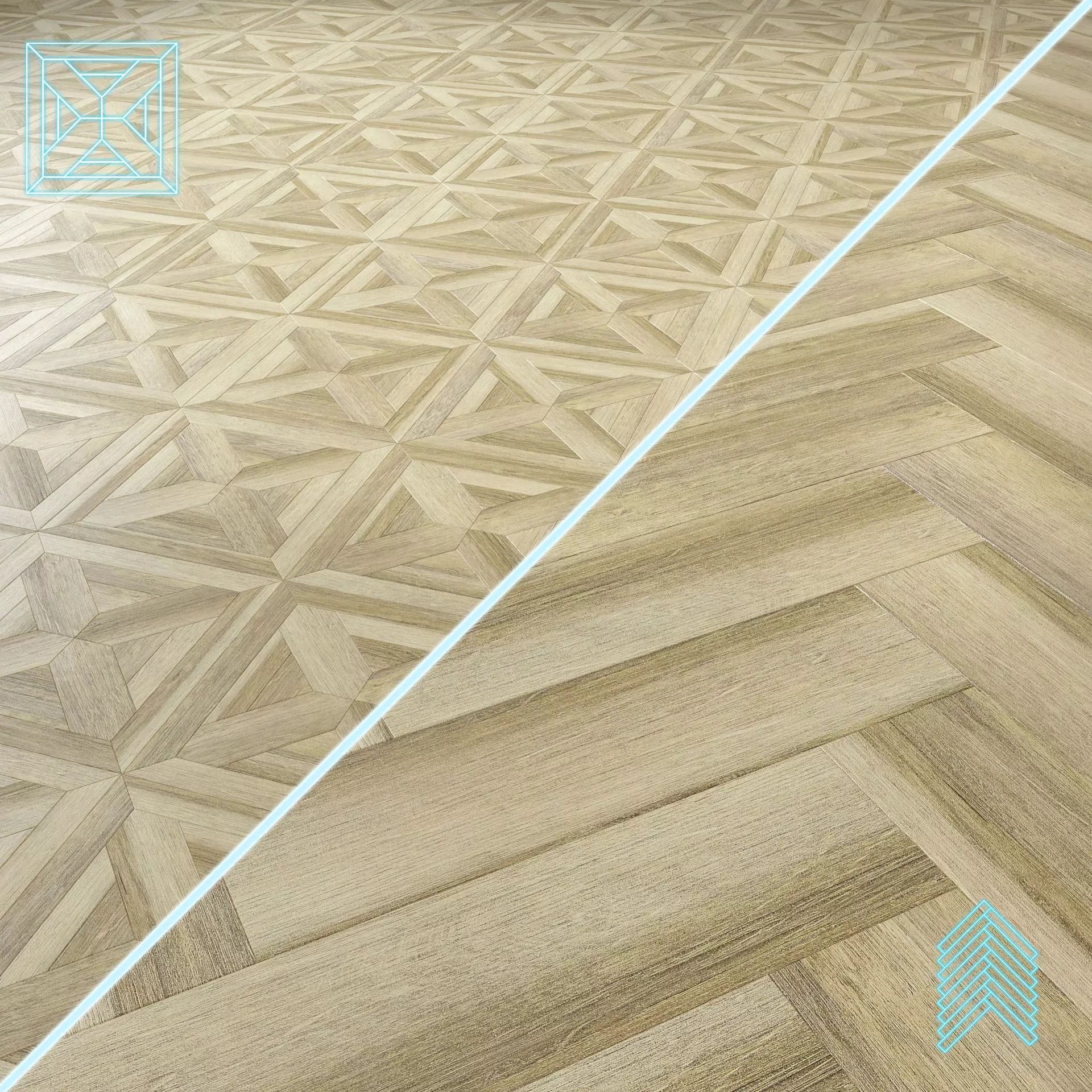 Parquet - Laminate - Wooden floor 2 in 1 Low-poly 3D model