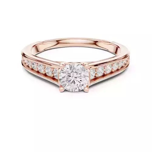 Taper Shank Round Diamond Engagement Wedding Ring 3DM STL Video