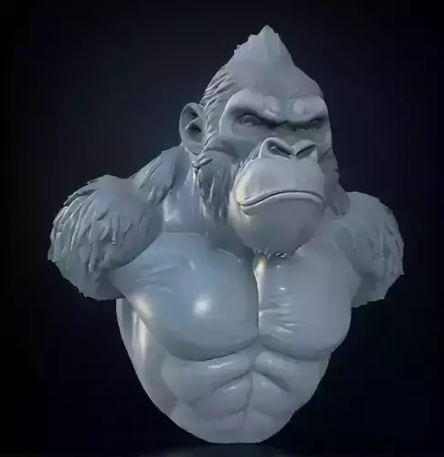 King Kong Head Bust 3D Model - STL Printable Giant Ape Sculpture