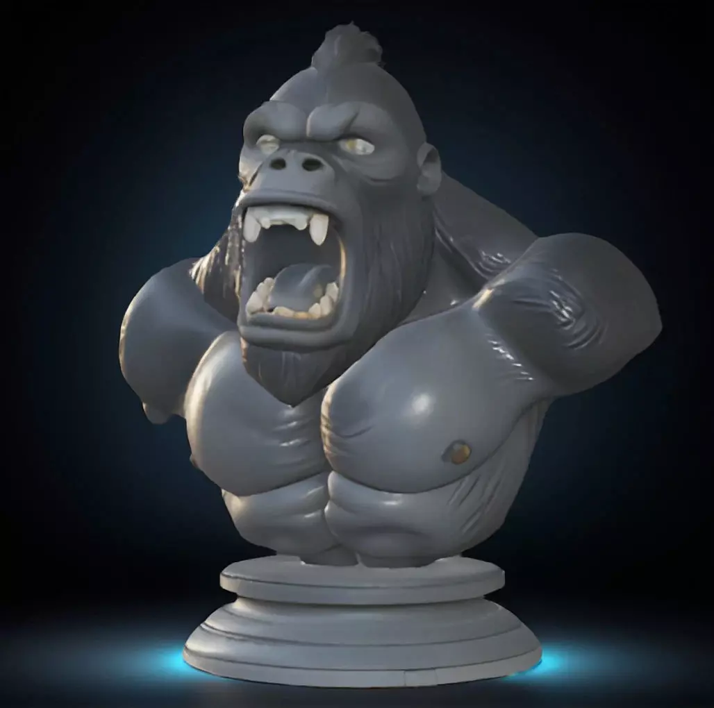 King Kong Head Bust 3D Model - STL Printable Giant Ape Sculpture 3D print model
