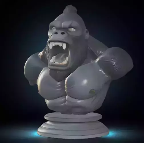 King Kong Head Bust 3D Model - STL Printable Giant Ape Sculpture