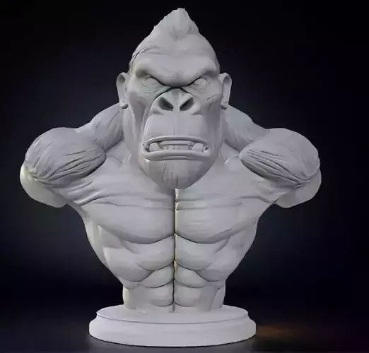 King Kong Head Bust 3D Model - STL Printable Giant Ape Sculpture