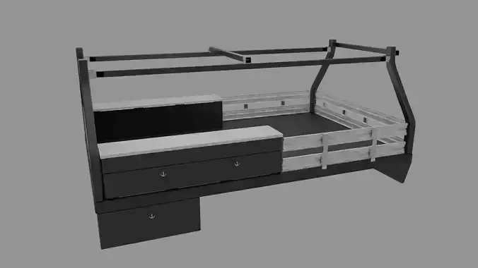 Flatbed Utility Truck Bed Low-poly 3D model