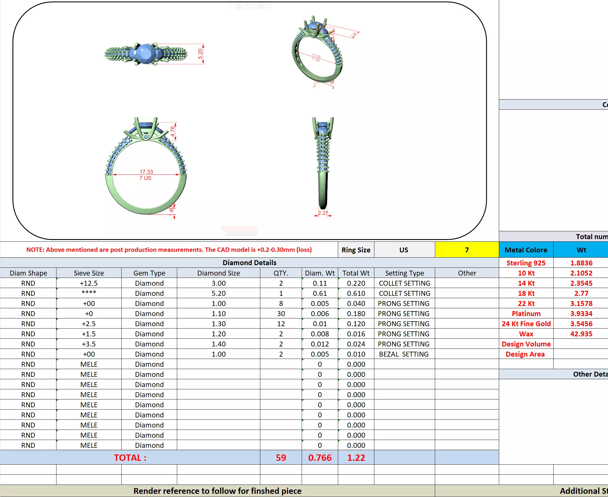 Three Sided Diamond Shank Engagement Wedding Ring 3DM STL Video 3D print model_13