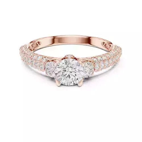 Three Sided Diamond Shank Engagement Wedding Ring 3DM STL Video 3D print model