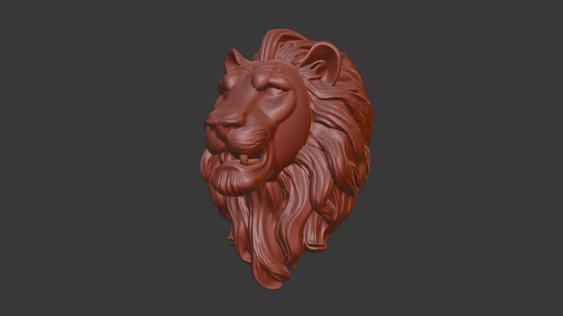 Lion Head Bust 3D Model - STL Printable Wildlife Sculpture 3D print model_7