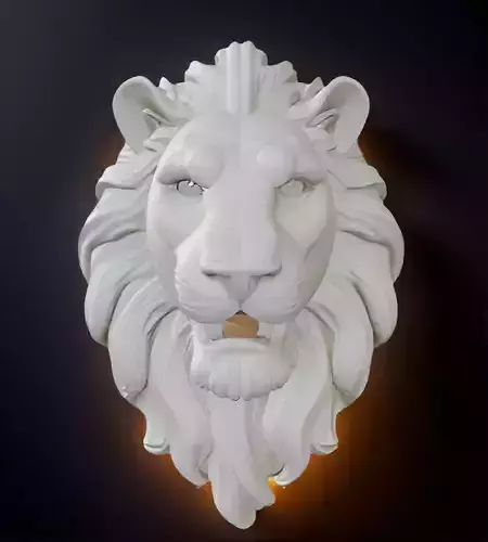 Lion Head Bust 3D Model - STL Printable Wildlife Sculpture