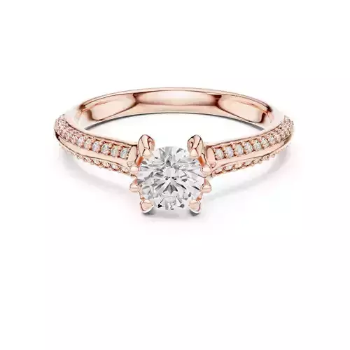 Knife Edge Round Cut Diamond Engagement Ring 3DM STL Video