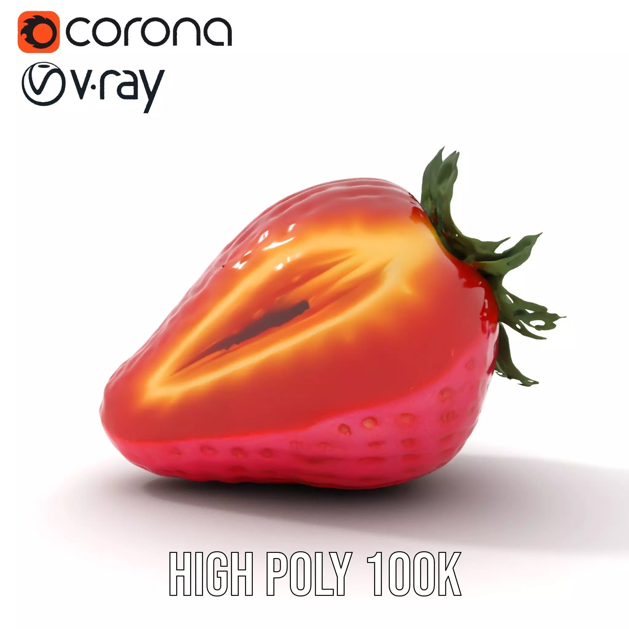 Fresh Strawberry Slice model pack Low-poly 3D model_20