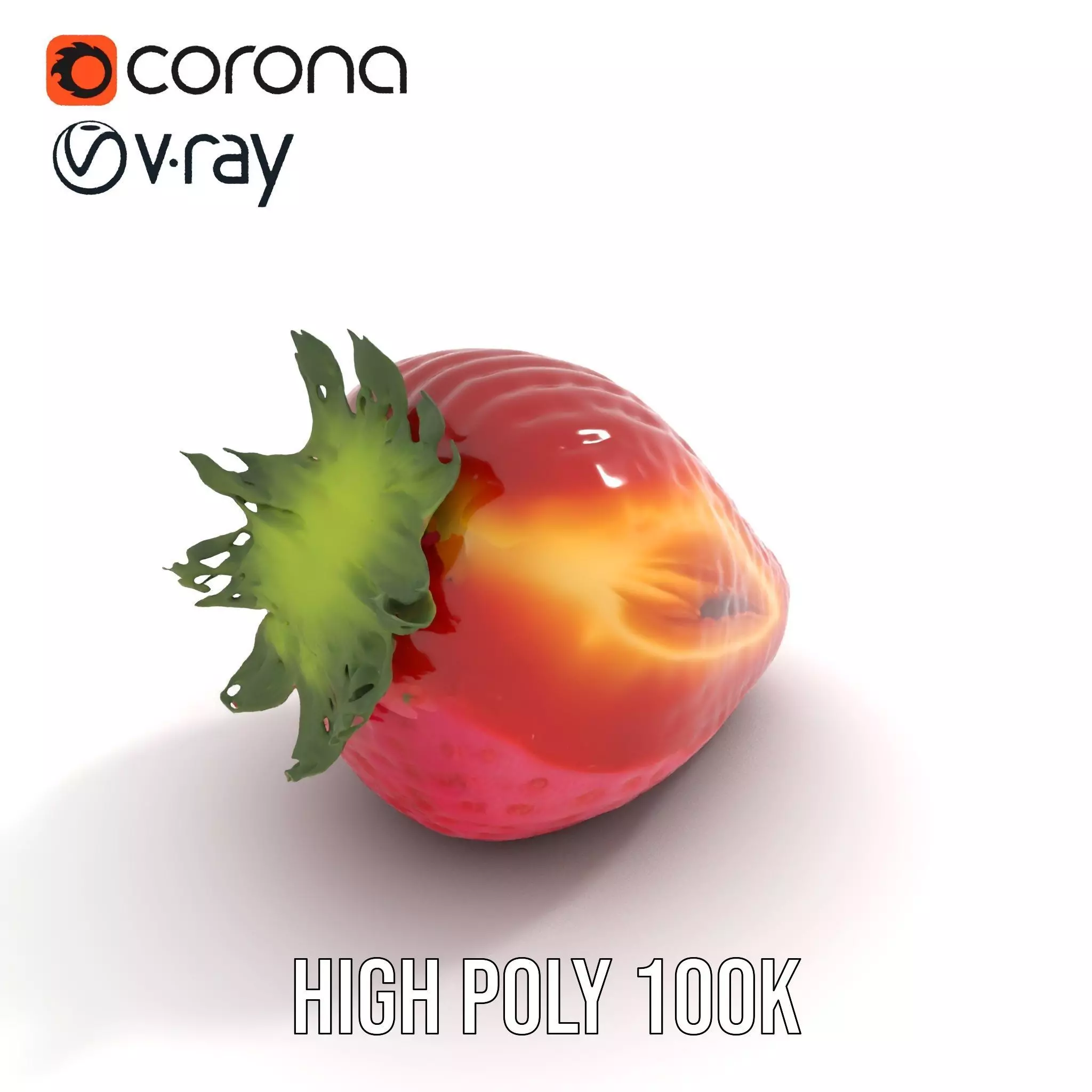 Fresh Strawberry Slice model pack Low-poly 3D model_15