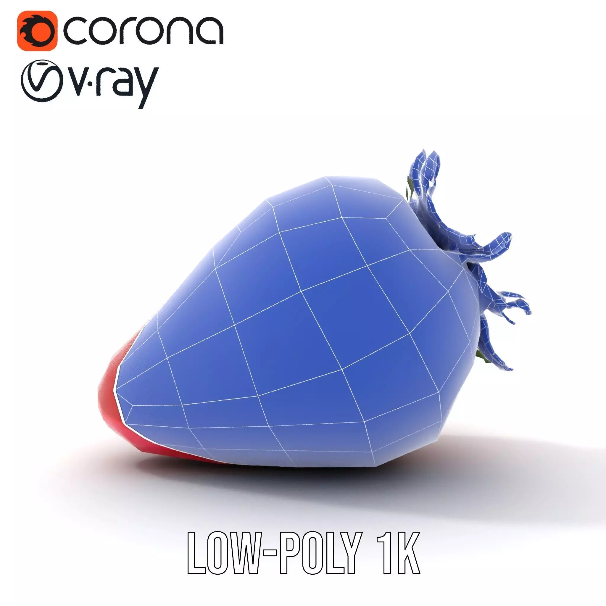 Fresh Strawberry Slice model pack Low-poly 3D model_12