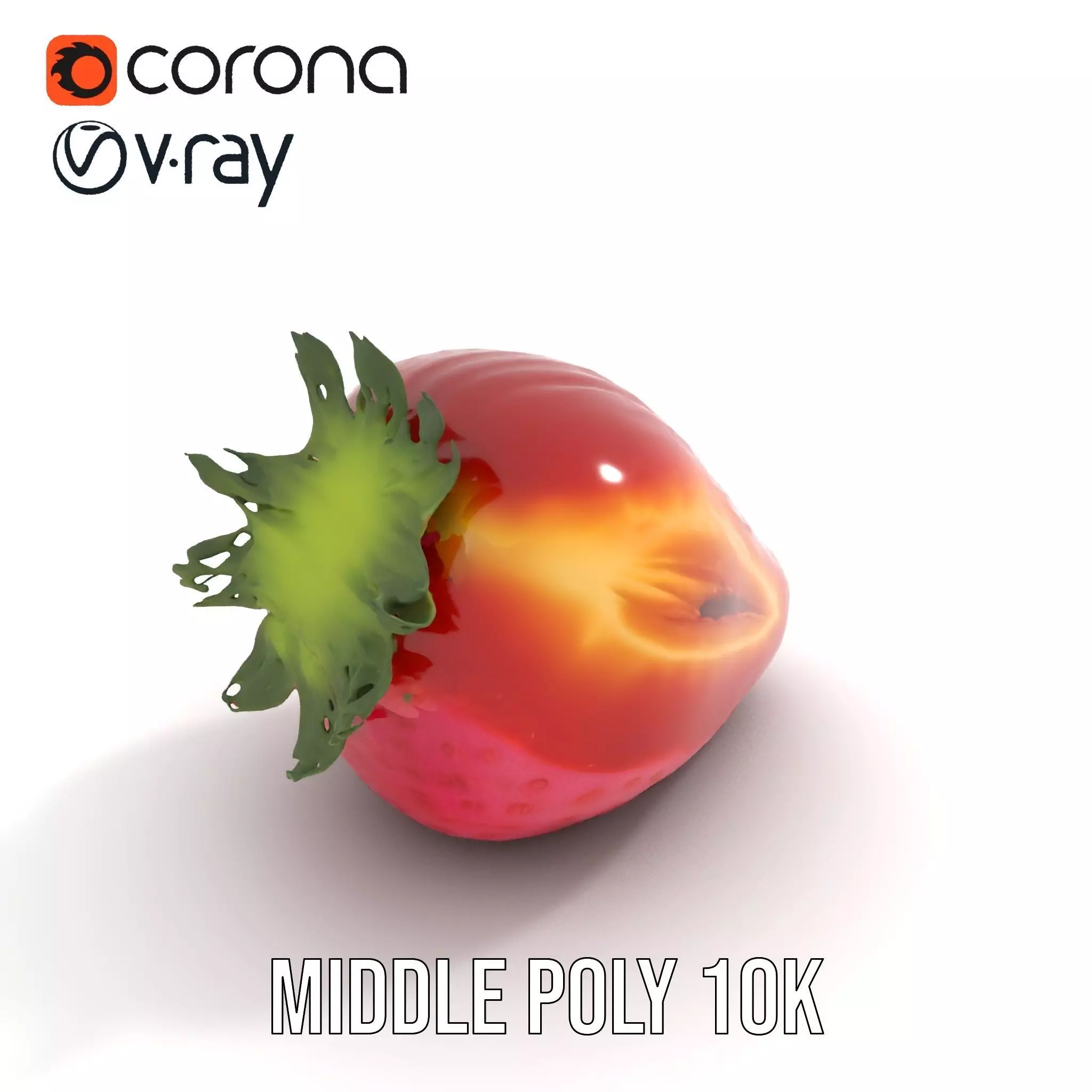 Fresh Strawberry Slice model pack Low-poly 3D model_13