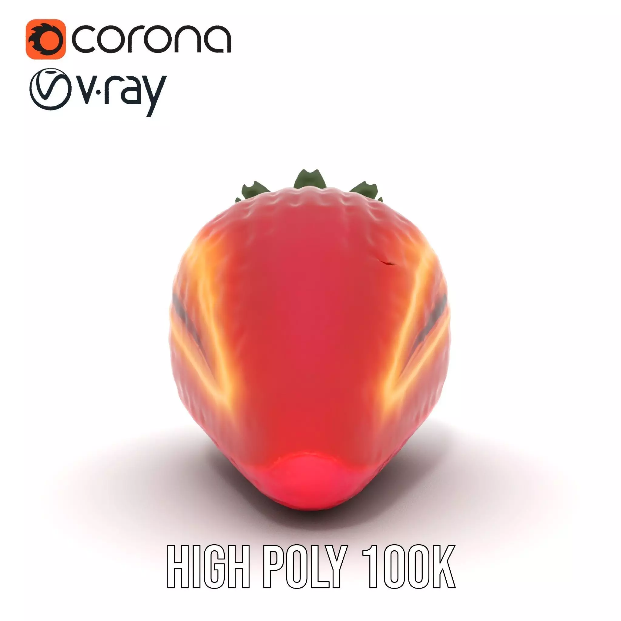 Fresh Strawberry Slice model pack Low-poly 3D model_23