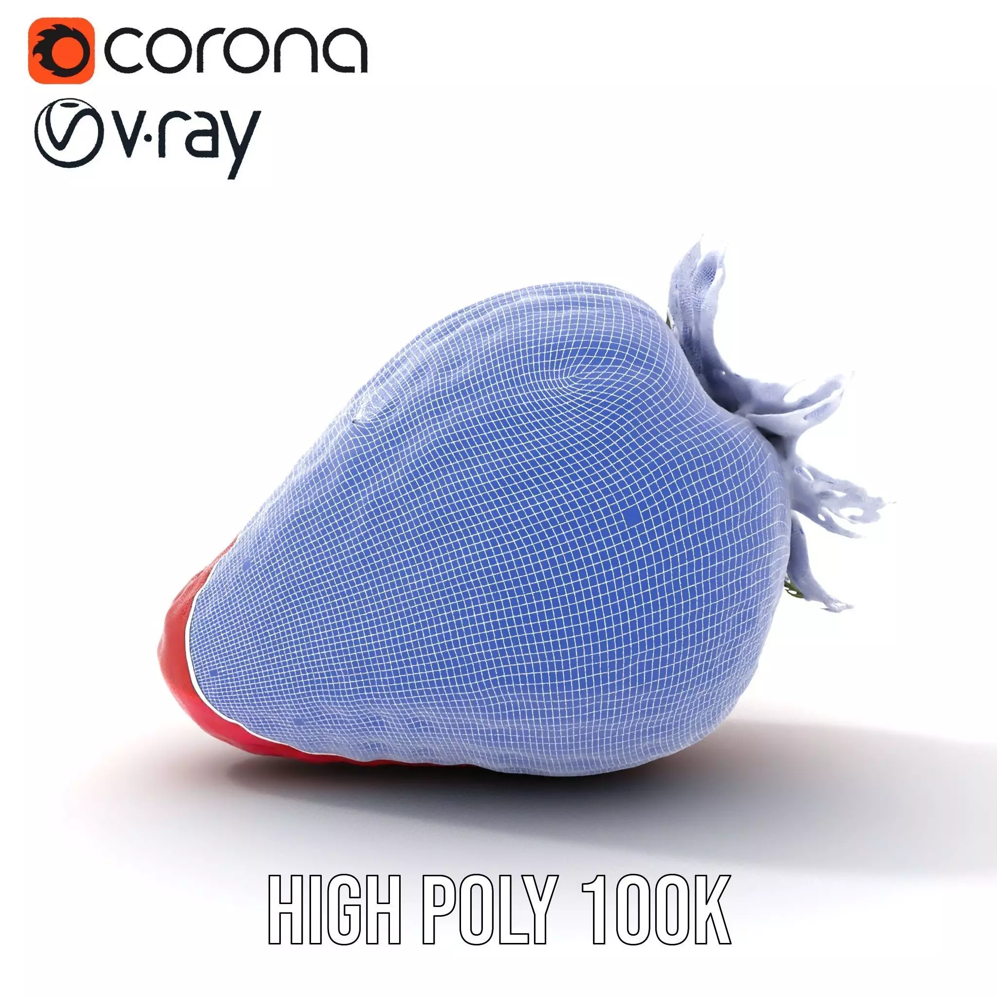 Fresh Strawberry Slice model pack Low-poly 3D model_31