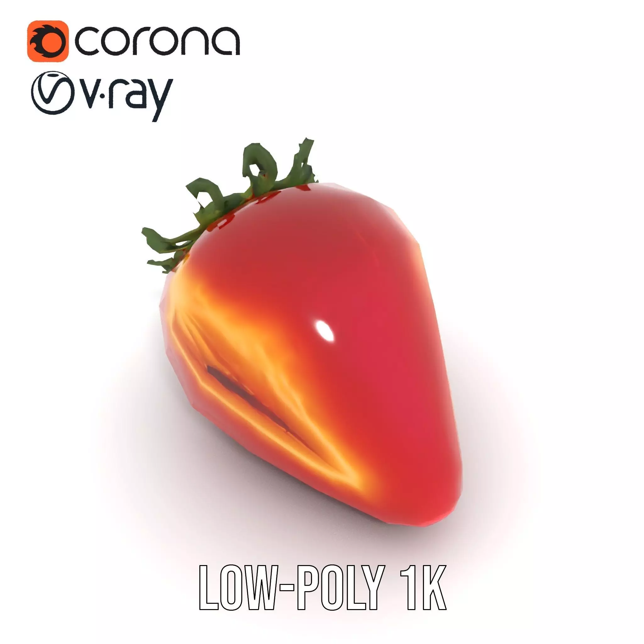 Fresh Strawberry Slice model pack Low-poly 3D model_25