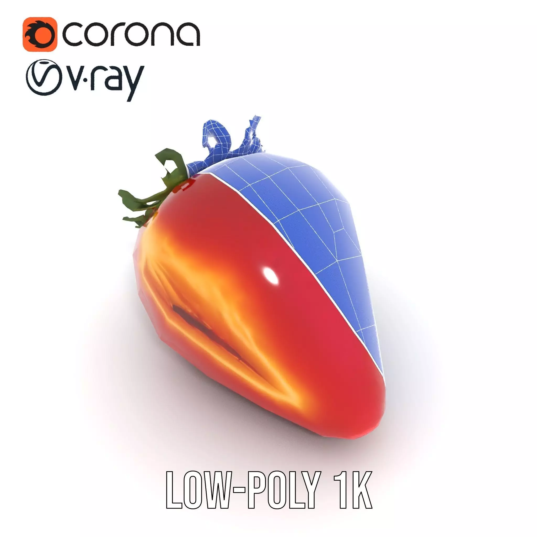 Fresh Strawberry Slice model pack Low-poly 3D model_30