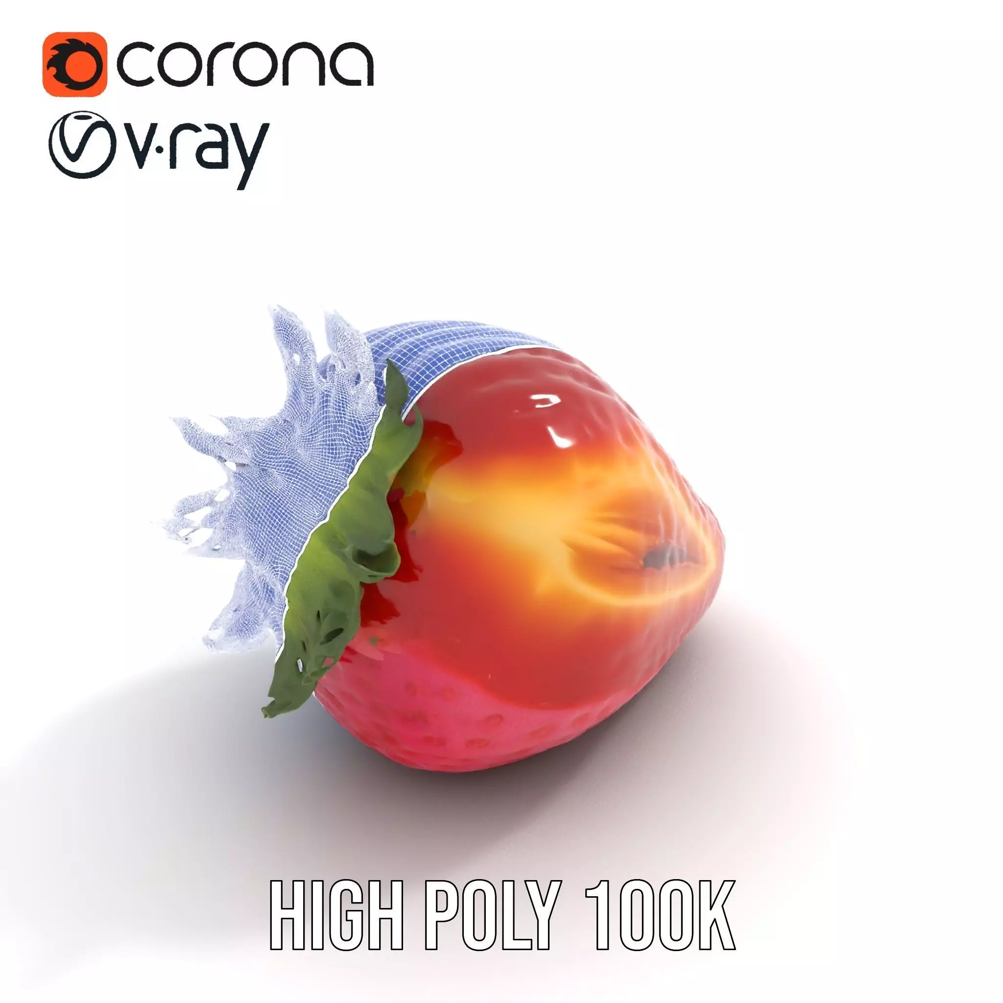 Fresh Strawberry Slice model pack Low-poly 3D model_34