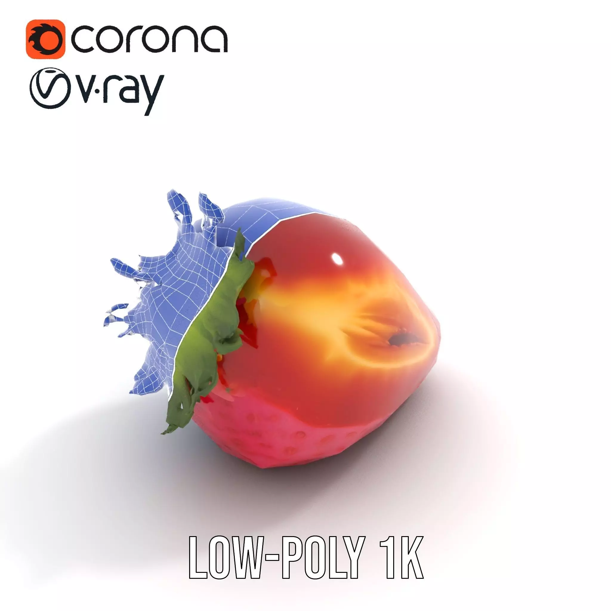 Fresh Strawberry Slice model pack Low-poly 3D model_28