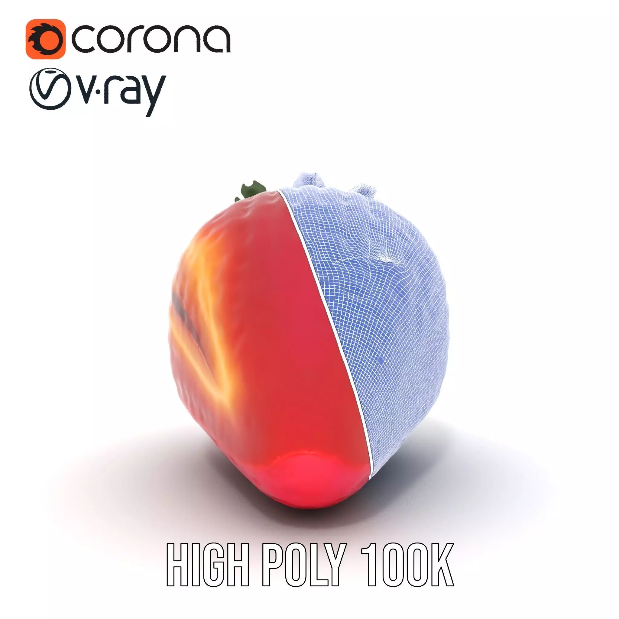 Fresh Strawberry Slice model pack Low-poly 3D model_33