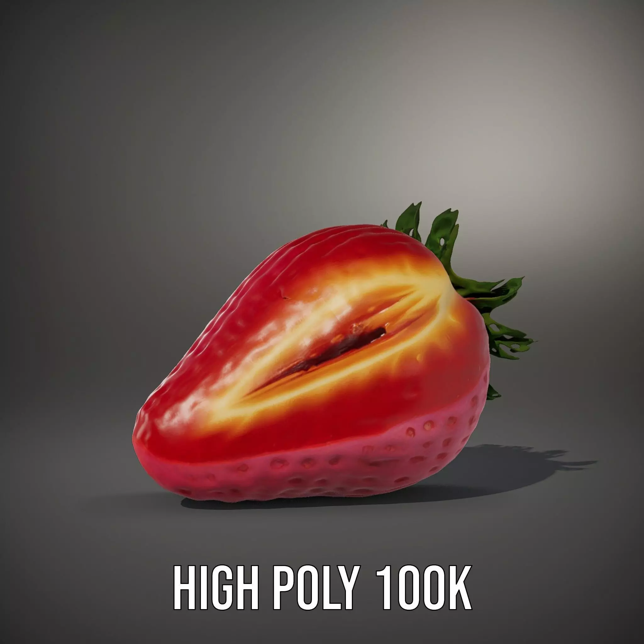 Fresh Strawberry Slice model pack Low-poly 3D model_10