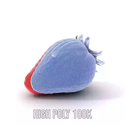 Fresh Strawberry Slice model pack Low-poly 3D model 4