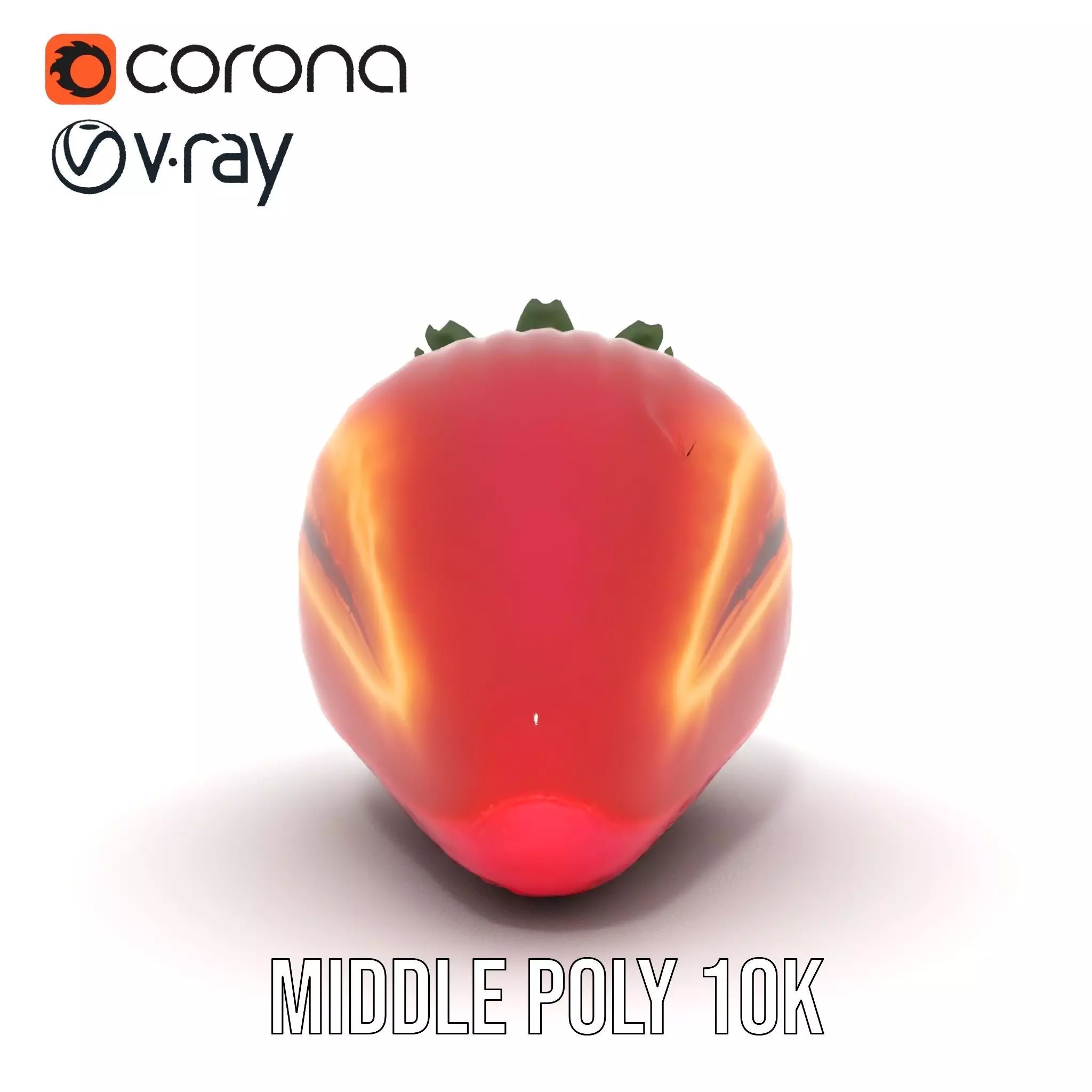 Fresh Strawberry Slice model pack Low-poly 3D model_11