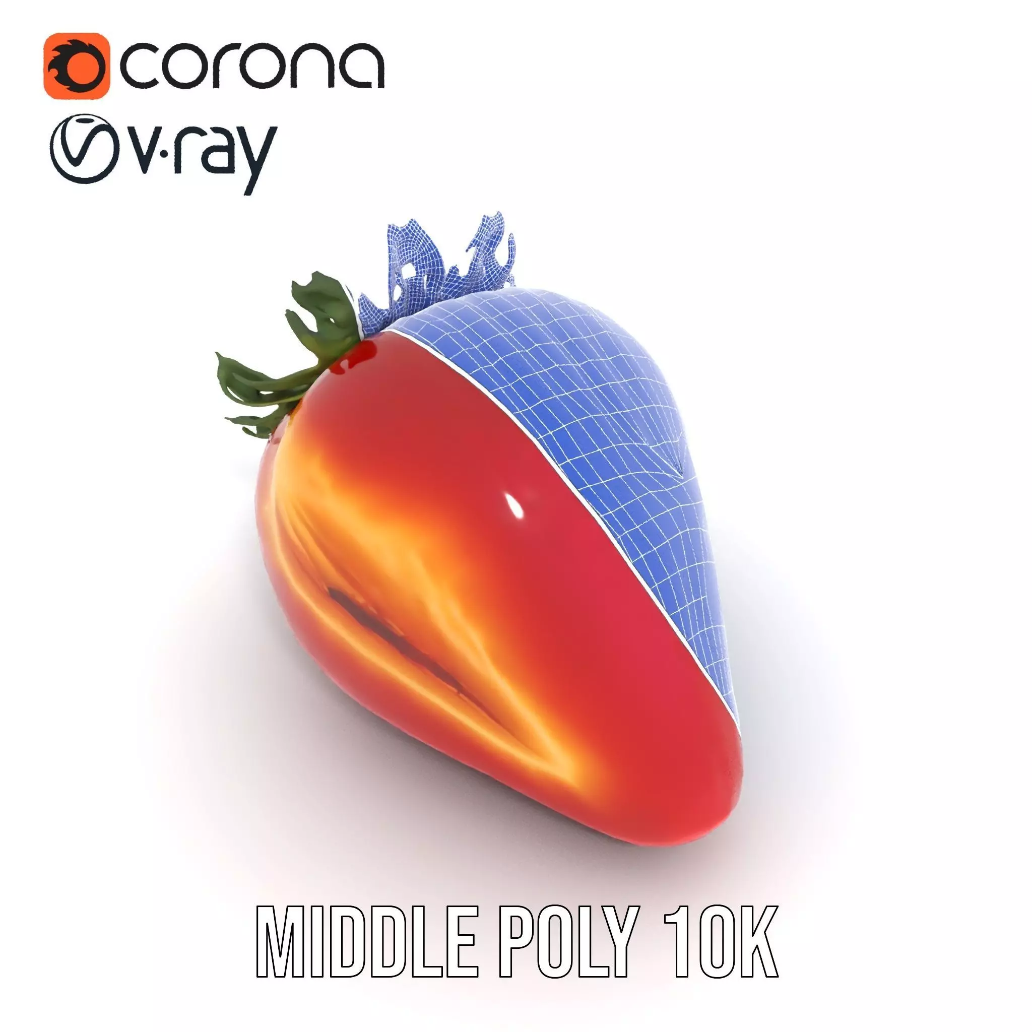 Fresh Strawberry Slice model pack Low-poly 3D model_24