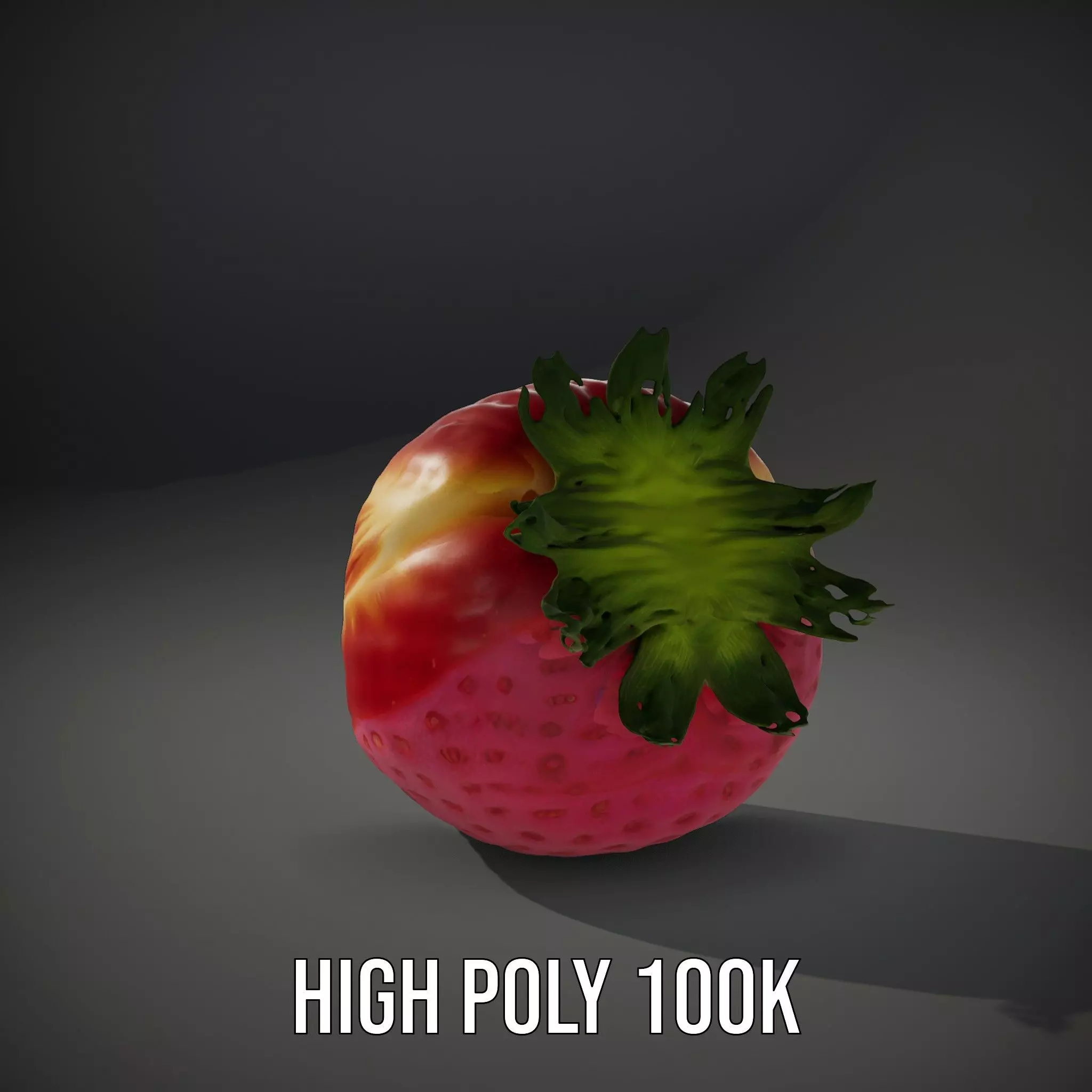 Fresh Strawberry Slice model pack Low-poly 3D model_8