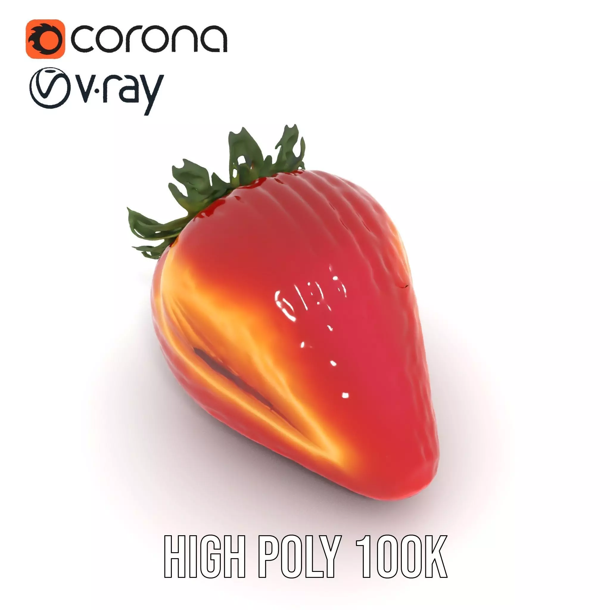 Fresh Strawberry Slice model pack Low-poly 3D model_26