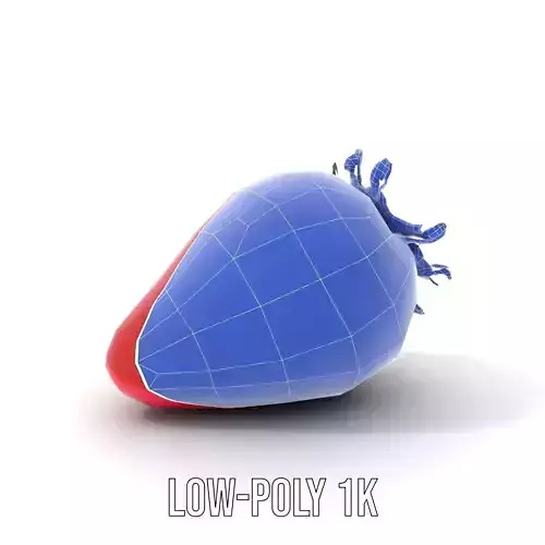 Fresh Strawberry Slice model pack Low-poly 3D model 7